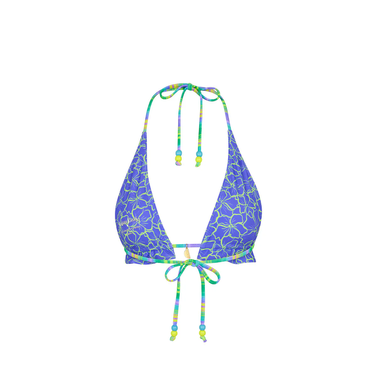 Frill Halter Bralette Bikini Top - Sugar Wave - Image 9