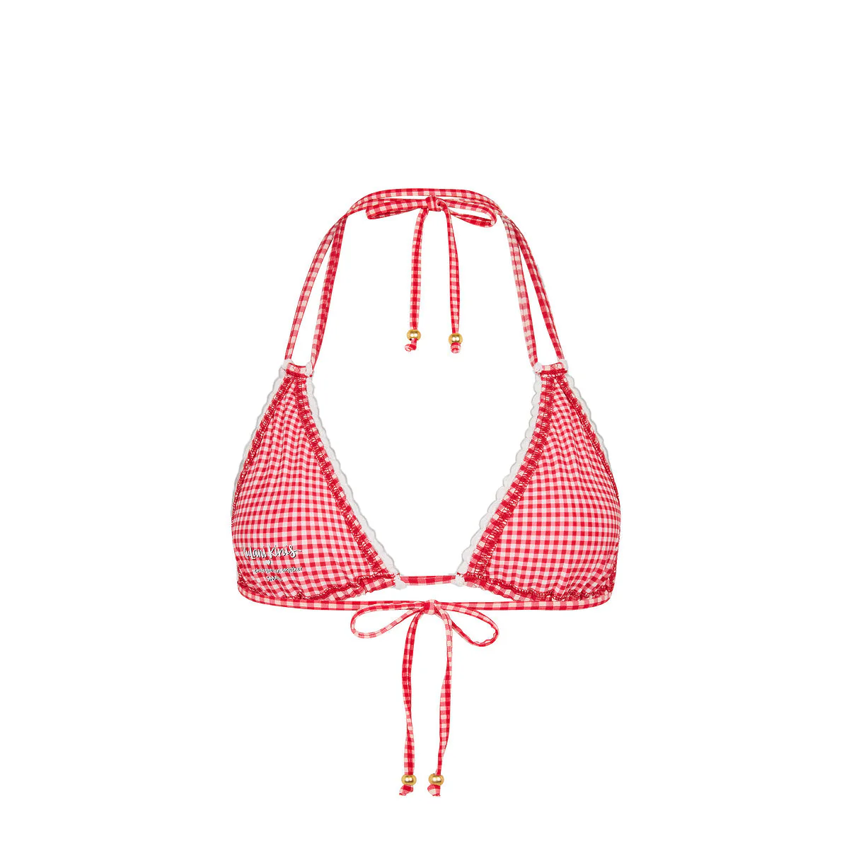 Scallop Crochet Halter Bikini Top - Strawberry Siesta - Image 9