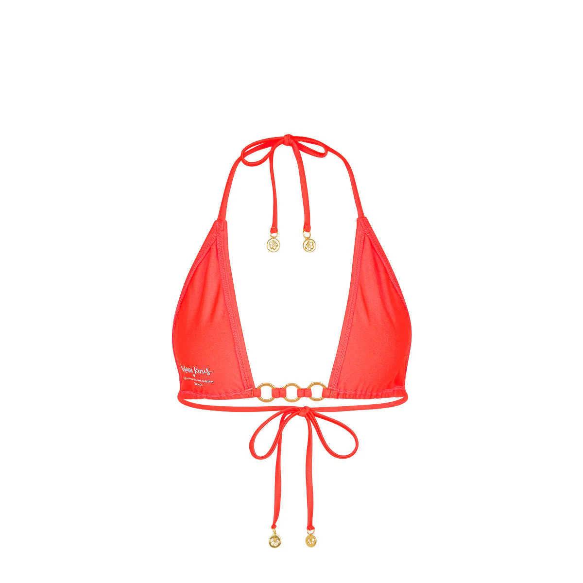 Trio Ring Triangle Bikini Top - Guava Glow - Image 9